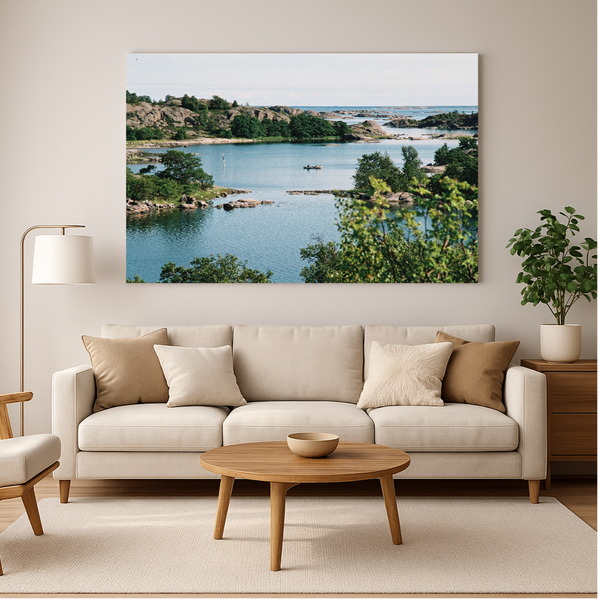 Saaristomaisema ja kalastaja Janne Gr&ouml;ning